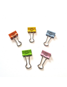 Lot de 5 pinces double-clip sourire 9mm